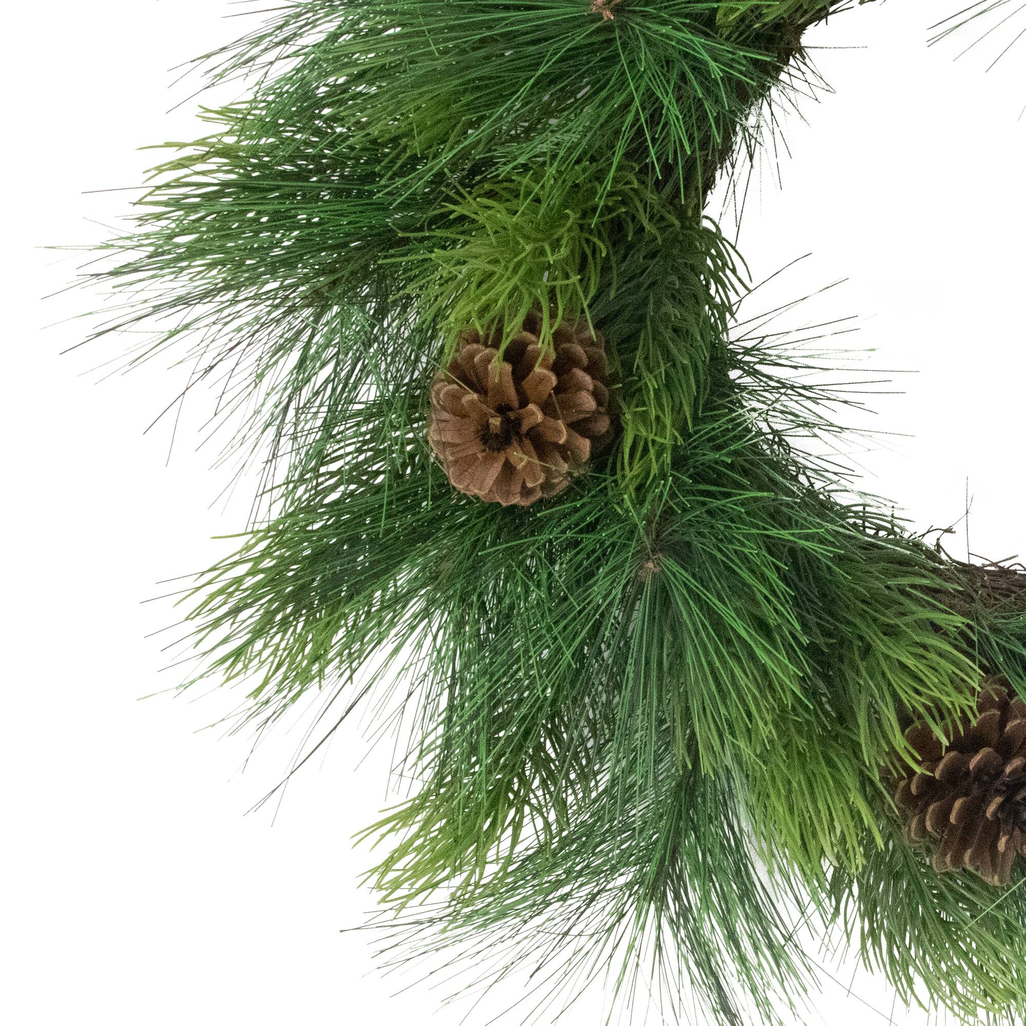 24" Green Adorned Artificial Christmas Wreath with Pinecones